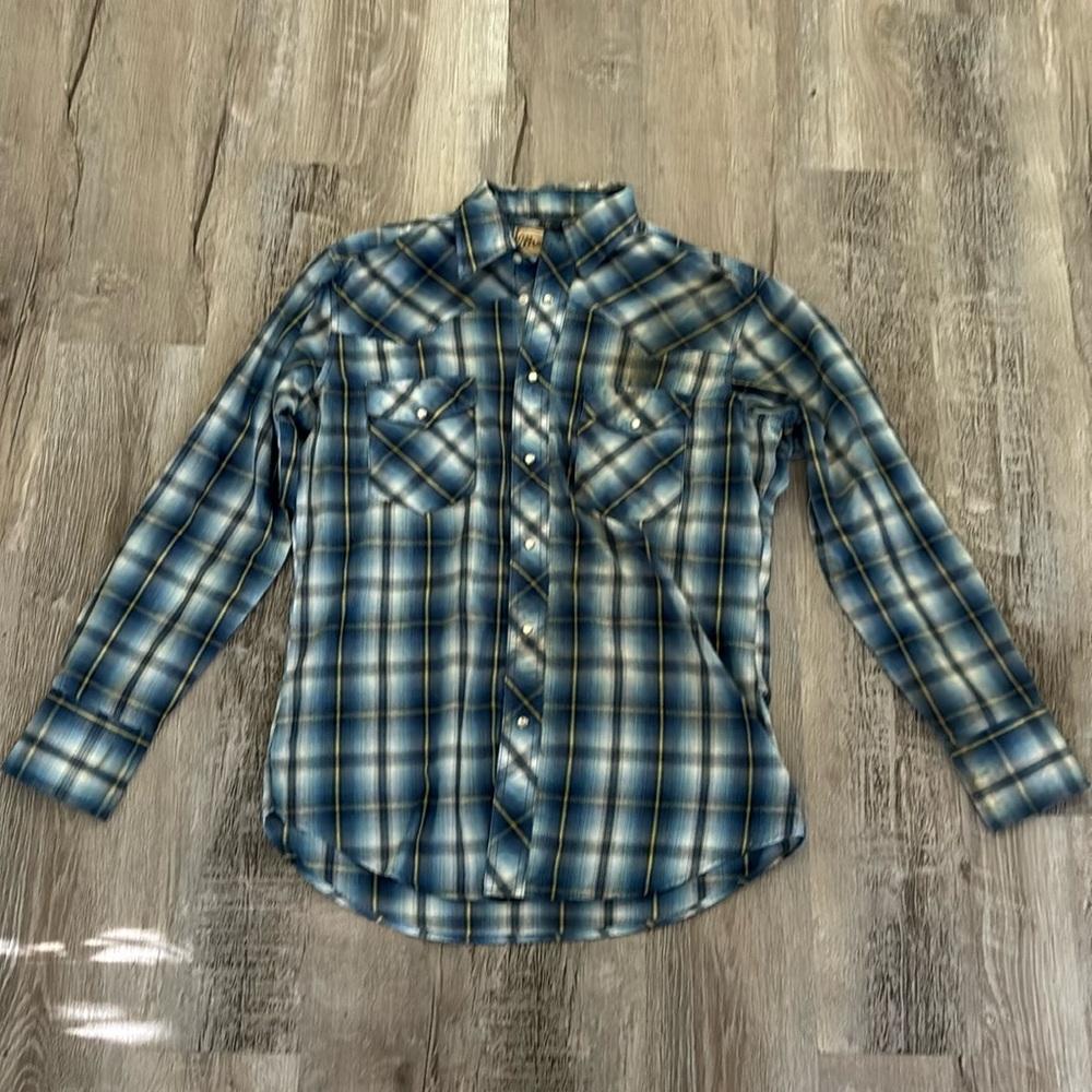 Blue wrangler work shirt